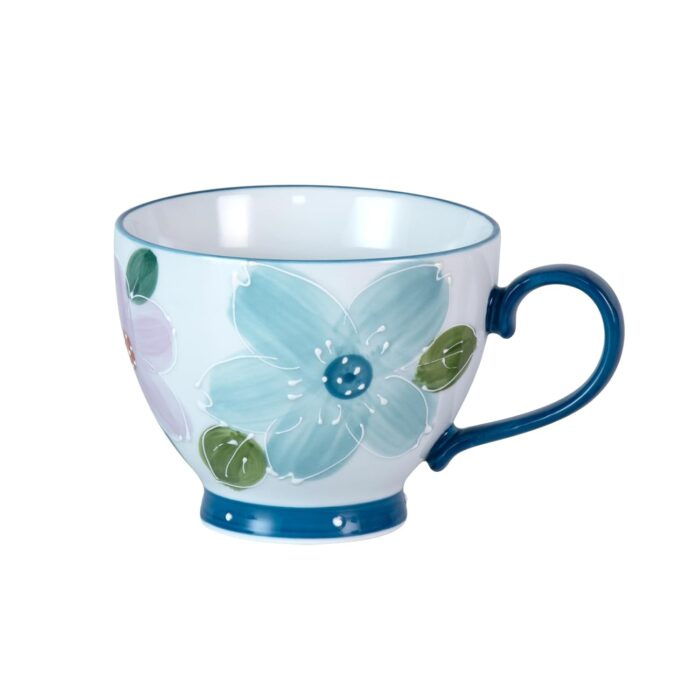 KAMMAK Ceramic Mug - Hand-Painted Coffee and Tea Mug - Vintage Breakfast Cups - Cute Mugs for Women - Ideal for Birthday - Afternoon Tea & Housewarming Gifts, Linglan Breakfast