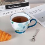 KAMMAK Ceramic Mug - Hand-Painted Coffee and Tea Mug - Vintage Breakfast Cups - Cute Mugs for Women - Ideal for Birthday - Afternoon Tea & Housewarming Gifts, Linglan Breakfast