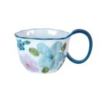 KAMMAK Ceramic Mug - Hand-Painted Coffee and Tea Mug - Vintage Breakfast Cups - Cute Mugs for Women - Ideal for Birthday - Afternoon Tea & Housewarming Gifts, Linglan Handle