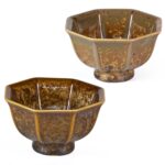 KAMMAK Ceramic Tea & Coffee Cups Set of 2 - Vintage Crystalline Glaze Espresso Mugs, 3.4oz Hand Painted for Afternoon Tea or Coffee, Birthday Gift for Women Men, Tall Octagonal Cup