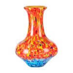 KAMMAK Colored Glass Vase, Beautiful Hand Blown Decorative Vase, Modern Art Vase for Flower Mantle Dining Table Centerpiece, Entryway Living Room Wedding Decoration, HR009