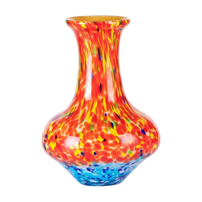 KAMMAK Colored Glass Vase, Beautiful Hand Blown Decorative Vase, Modern Art Vase for Flower Mantle Dining Table Centerpiece, Entryway Living Room Wedding Decoration, HR009