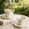 KAMMAK 8CZSY003 ceramic cup and saucer styled home decor setting image 5