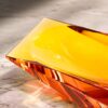 KAMMAK Crystal Glass Fruit Bowl, Luxury Centerpiece Glass Bowl, Hand Blown Decorative Dessert Plate, Amber Aesthetic Counter Decor, Transparent Rectangular Large Modern Art... KAMMAK 8KPXY0015 home decor product close-up material texture detail image 4