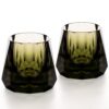 KAMMAK Crystal Whiskey Glasses Set of 2, 5.3oz Old Fashioned Glasses Stemless, Hand Blown Colored Cocktail Glasses, Engagement Gifts for Couples, Women, Men KAMMAK 7KPSP366N-US whiskey glasses front view for product display