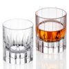 KAMMAK Crystal Whiskey Glasses Set of 2, Handcrafted 2.03oz Old Fashioned Glasses Stemless, Luxury Cocktail Glasses, Hand Blown Scotch Cup for Women, Men Barware Gift for... KAMMAK 7KPSP585N-US whiskey glasses side angle view showing silhouette