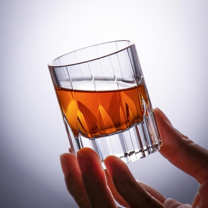 KAMMAK Crystal Whiskey Glasses Set of 2, Handcrafted 2.03oz Old Fashioned Glasses Stemless, Luxury Cocktail Glasses, Hand Blown Scotch Cup for Women, Men Barware Gift for...