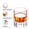 KAMMAK Crystal Whiskey Glasses Set of 2, Handcrafted 2.03oz Old Fashioned Glasses Stemless, Luxury Cocktail Glasses, Hand Blown Scotch Cup for Women, Men Barware Gift for... KAMMAK 7KPSP585N-US whiskey glasses shape and proportion detail image 3