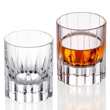 KAMMAK Crystal Whiskey Glasses Set of 2, Handcrafted 2.03oz Old Fashioned Glasses Stemless, Luxury Cocktail Glasses, Hand Blown Scotch Cup for Women, Men Barware Gift for...