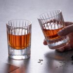 KAMMAK Crystal Whiskey Glasses Set of 2, Handcrafted 3.38oz Liquor Glasses, Luxury Old Fashioned Glasses Stemless, Hand Blown Scotch Cup for Women, Men Barware Gift for...