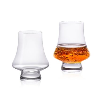 KAMMAK Crystal Whisky Glasses 6.7oz Cognac Glass Set of 2, Stemless Old Fashion Glasses for Brandy, Wine, Vodka, Tequila, Clear Sniffer Shot Glasses for Party, Wedding,...