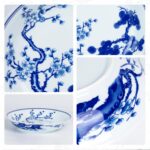 KAMMAK Decorative Plates for Display, White and Blue Ceramic Plate Decor with Stand, Handmade Art Porcelain Ornament for Table, Living Room, Kitchen, Office, Perfect 8in Chinese... KAMMAK 7KPSP954N decorative serving plate close-up material texture detail image 4