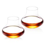 KAMMAK Shot Glasses,9.4oz Crystal Cognac Glasses Set of 2, Stemless Brandy Glass, Elegant Clear Snifters Glasses Ideal for Outdoor, Wedding, Party, Birthday, Anniversaries,...
