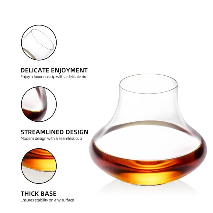 KAMMAK Shot Glasses,9.4oz Crystal Cognac Glasses Set of 2, Stemless Brandy Glass, Elegant Clear Snifters Glasses Ideal for Outdoor, Wedding, Party, Birthday, Anniversaries,...