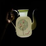 KAMMAK Tea Pot and Cups Set for Adults, Bone China Tea Cup with Teapot, Porcelain Coffee Cups and Pot, Teapot with Tray and Gift Box for Latte, Afternoon Tea Party