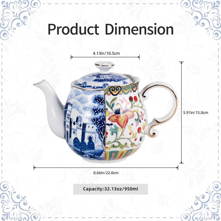 KAMMAK 8CZYX009 ceramic teapot front view in product description