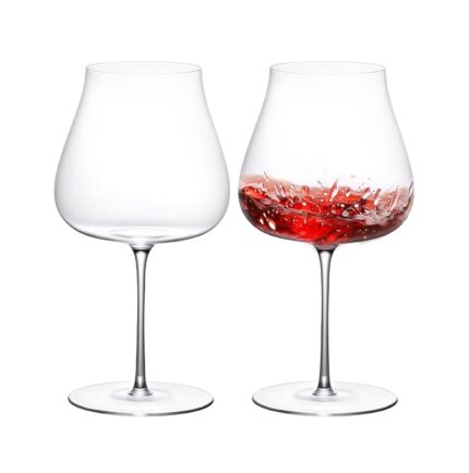KAMMAK Wine Glasses Set of 2, 15 oz Hand Blown Crystal Bordeaux Wine Glasses, Thin Rim & Long Stem, Perfect for Red & White, Daily Use, Wedding Anniversary or Birthday Gift with...