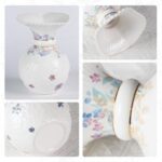 White Ceramic Vase Decorative Vase, Unique Butterfly Vase Mordern Flower Vases for Home, Office, Centerpieces, Kitchen, Living Room, Bedroom, Unique Pottery Decor