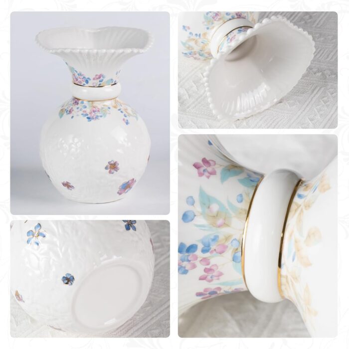 White Ceramic Vase Decorative Vase, Unique Butterfly Vase Mordern Flower Vases for Home, Office, Centerpieces, Kitchen, Living Room, Bedroom, Unique Pottery Decor