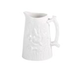 White Ceramic Vase Decorative Vase with Handle, Mordern Flower Vases for Home, Office, Centerpieces, Kitchen, Living Room, Bedroom, Unique Pottery Decor