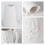 White Ceramic Vase Decorative Vase with Handle, Mordern Flower Vases for Home, Office, Centerpieces, Kitchen, Living Room, Bedroom, Unique Pottery Decor