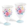 KAMMAK Bone China Mugs Set of 2 Fine Ceramic Coffee Mug, 6.7oz Porcelain Novelty Coffee Mugs for Cappuccino, Latte, Coco, Americano, Floral Small Tea Cups KAMMAK 8CZJBE013 ceramic cup and saucer side angle view showing silhouette