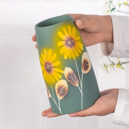 KAMMAK Colored Ceramic Vase, Beautiful Hand-Painted Decorative Vase, Modern Art Porcelain Vase for Flower Mantle Dining Table Centerpiece, Entryway Living Room Wedding...