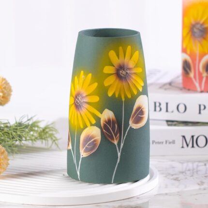 KAMMAK Colored Ceramic Vase, Beautiful Hand-Painted Decorative Vase, Modern Art Porcelain Vase for Flower Mantle Dining Table Centerpiece, Entryway Living Room Wedding...