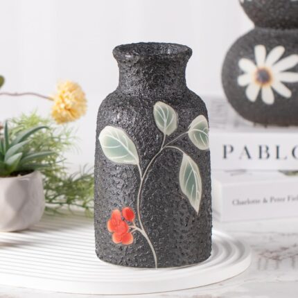 KAMMAK Colored Ceramic Vase, Beautiful Hand-Painted Decorative Vase, Modern Art Porcelain Vase for Flower Mantle Dining Table Centerpiece, Entryway Living Room Wedding...