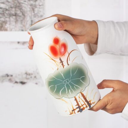 KAMMAK Colored Ceramic Vase, Beautiful Hand-Painted Decorative Vase, Modern Art Porcelain Vase for Flower Mantle Dining Table Centerpiece, Entryway Living Room Wedding...