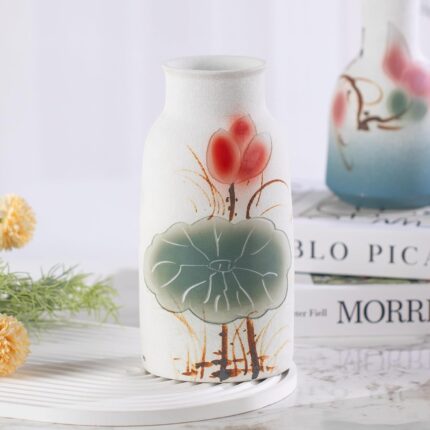 KAMMAK Colored Ceramic Vase, Beautiful Hand-Painted Decorative Vase, Modern Art Porcelain Vase for Flower Mantle Dining Table Centerpiece, Entryway Living Room Wedding...