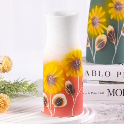 KAMMAK Colored Ceramic Vase, Beautiful Hand-Painted Decorative Vase, Modern Art Porcelain Vase for Flower Mantle Dining Table Centerpiece, Entryway Living Room Wedding...