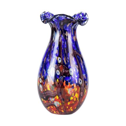 KAMMAK Colored Glass Vase, Beautiful Hand Blown Decorative Vase, Modern Art Vase for Flower Mantle Dining Table Centerpiece, Entryway Living Room Wedding Decoration, HR013