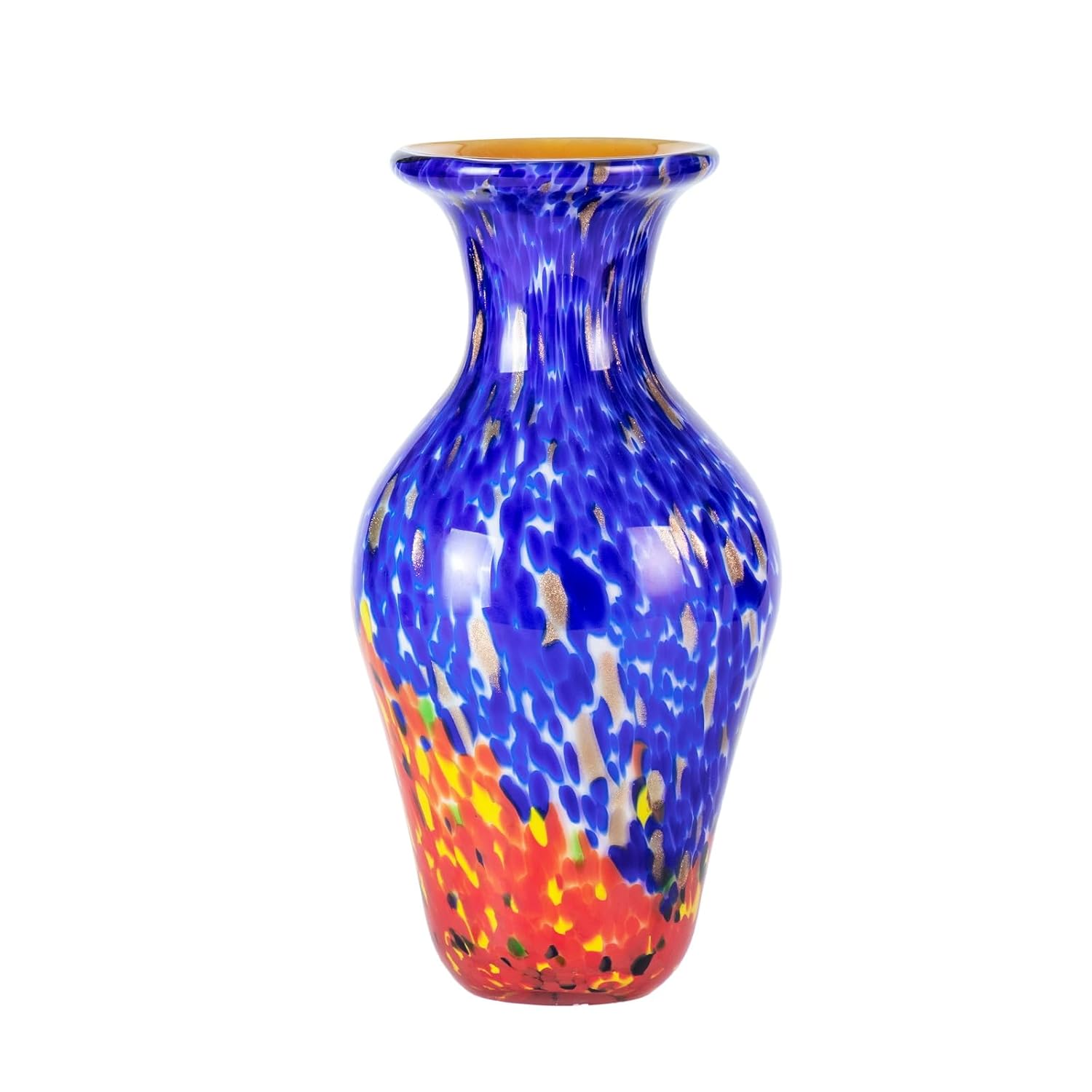 KAMMAK Colored Glass Vase, Beautiful Hand Blown Decorative Vase, Modern Art Vase for Flower Mantle Dining Table Centerpiece, Entryway Living Room Wedding Decoration, HR011 KAMMAK 8HPHR011 glass vase product card image
