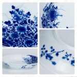 KAMMAK Decorative Plates for Display, White and Blue Ceramic Plate Decor with Stand, Handmade Art Porcelain Ornament for Table, Living Room, Kitchen, Office, Perfect 8in Chinese... KAMMAK 7KPSP955N decorative serving plate close-up material texture detail image 4