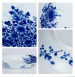 KAMMAK Decorative Plates for Display, White and Blue Ceramic Plate Decor with Stand, Handmade Art Porcelain Ornament for Table, Living Room, Kitchen, Office, Perfect 8in Chinese...
