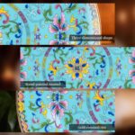 KAMMAK Decorative Plates Set for Display, Blue Ceramic Plate Decor with Stand, Handmade Vintage Porcelain Ornament for Table, Living Room, Kitchen, Office, Perfect Chinese Style...