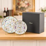 KAMMAK Decorative Plates Set for Display, White Ceramic Plate Decor with Stand, Handmade Vintage Porcelain Ornament for Table, Living Room, Kitchen, Office, Perfect Chinese...