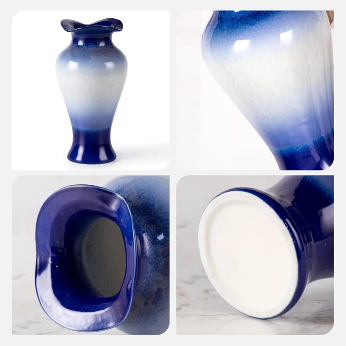 Modern Ceramic Vase, Decorative Flower Vases for Home, Pottery Vases for Living Room, Kitchen, Bedroom, Shelf, Rustic Farmhouse, Bookshelf, Table Décor（ZH024）