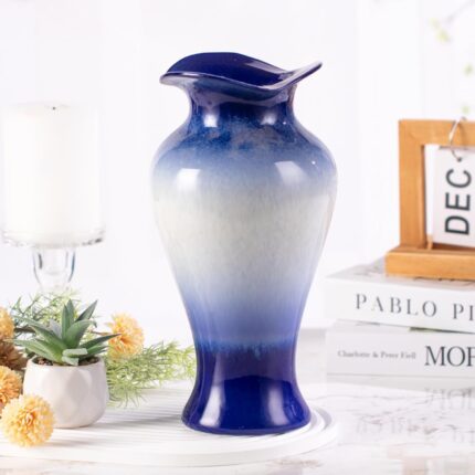 Modern Ceramic Vase, Decorative Flower Vases for Home, Pottery Vases for Living Room, Kitchen, Bedroom, Shelf, Rustic Farmhouse, Bookshelf, Table Décor（ZH024）