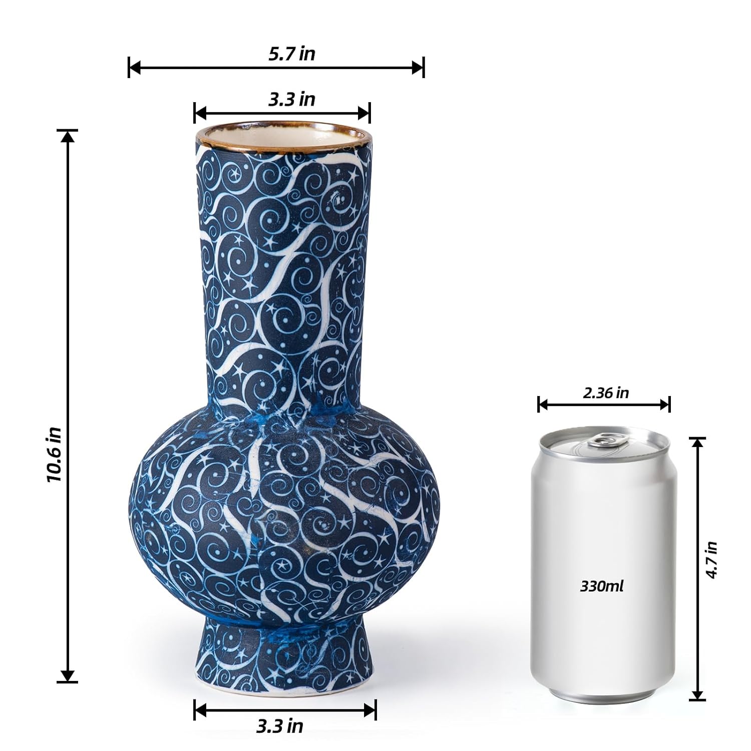 KAMMAK modern ceramic vase - decorative flower vase for home, pottery vase