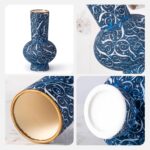 Modern Ceramic Vase, Decorative Flower Vases for Home, Pottery Vases for Living Room, Kitchen, Bedroom, Shelf, Rustic Farmhouse, Bookshelf, Table Décor（ZH025）