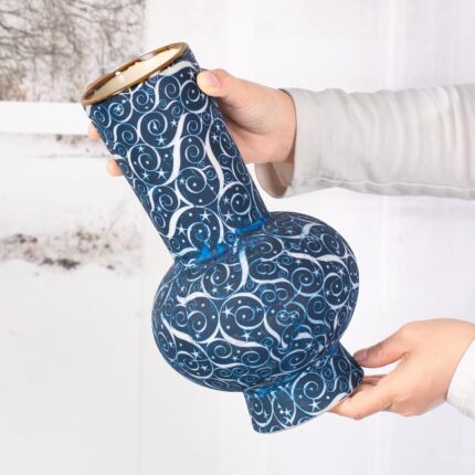 Modern Ceramic Vase, Decorative Flower Vases for Home, Pottery Vases for Living Room, Kitchen, Bedroom, Shelf, Rustic Farmhouse, Bookshelf, Table Décor（ZH025）