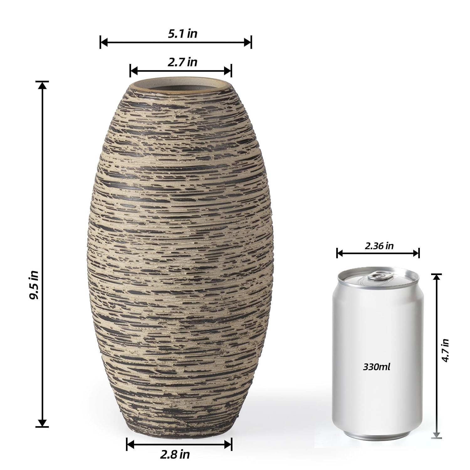 KAMMAK modern ceramic vase - decorative flower vase for home, pottery vase