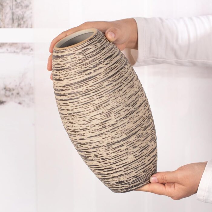 Modern Ceramic Vase, Decorative Flower Vases for Home, Pottery Vases for Living Room, Kitchen, Bedroom, Shelf, Rustic Farmhouse, Bookshelf, Table Décor（ZH026）