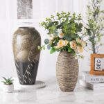 Modern Ceramic Vase, Decorative Flower Vases for Home, Pottery Vases for Living Room, Kitchen, Bedroom, Shelf, Rustic Farmhouse, Bookshelf, Table Décor（ZH026）