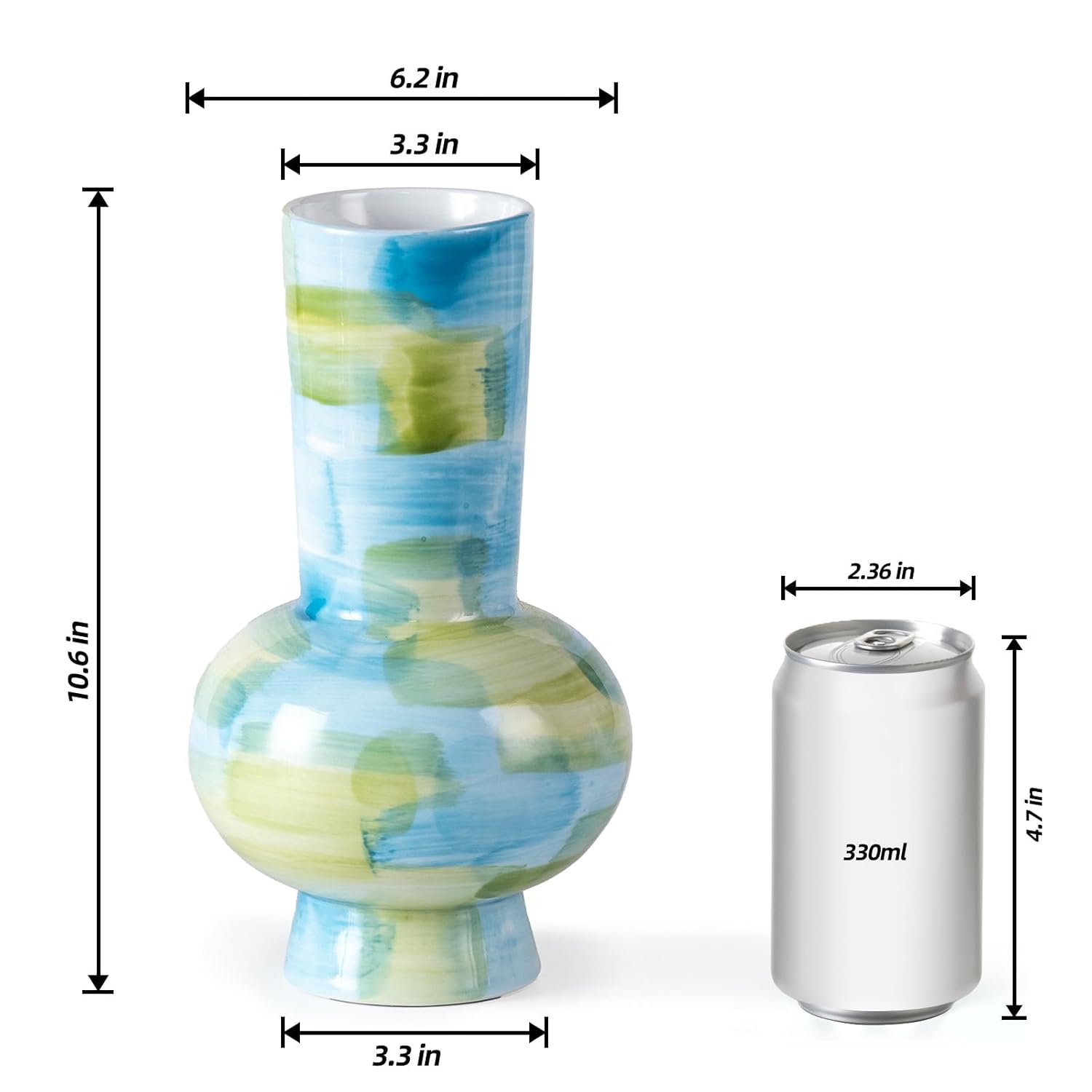 KAMMAK modern ceramic vase - decorative flower vase for home, pottery vase