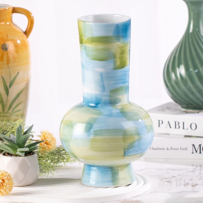 Modern Ceramic Vase, Decorative Flower Vases for Home, Pottery Vases for Living Room, Kitchen, Bedroom, Shelf, Rustic Farmhouse, Bookshelf, Table Décor(ZH029) Modern Ceramic Vase, Decorative Flower Vases for Home, Pottery Vases for Living Room, Kitchen, Bedroom, Shelf, Rustic Farmhouse, Bookshelf, Table Décor(ZH029)