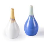 Modern Ceramic Vase, Decorative Flower Vases for Home, Pottery Vases for Living Room, Kitchen, Bedroom, Shelf, Rustic Farmhouse, Bookshelf, Table Décor（ZH08-09）