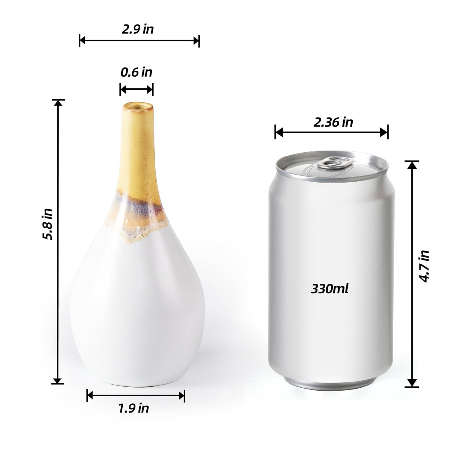 KAMMAK modern ceramic vase - decorative flower vase for home, pottery vase set